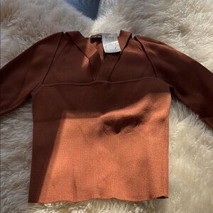 Brown Naria cut out shirt